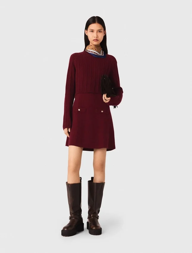 2-in-1 knit mini dress 2-in-1 knit mini dress