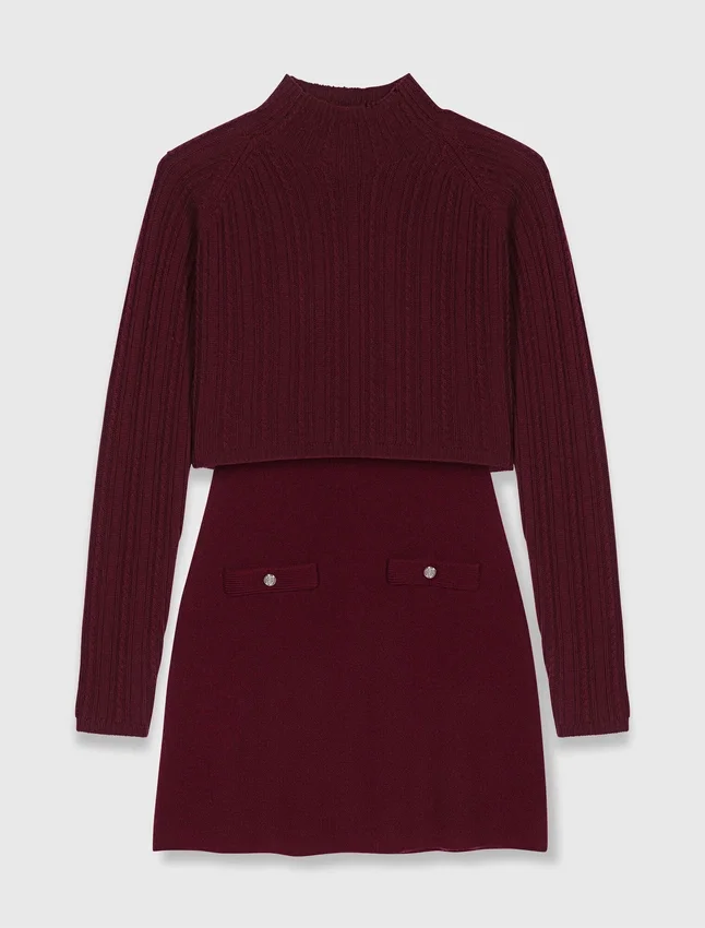 2-in-1 knit mini dress 2-in-1 knit mini dress