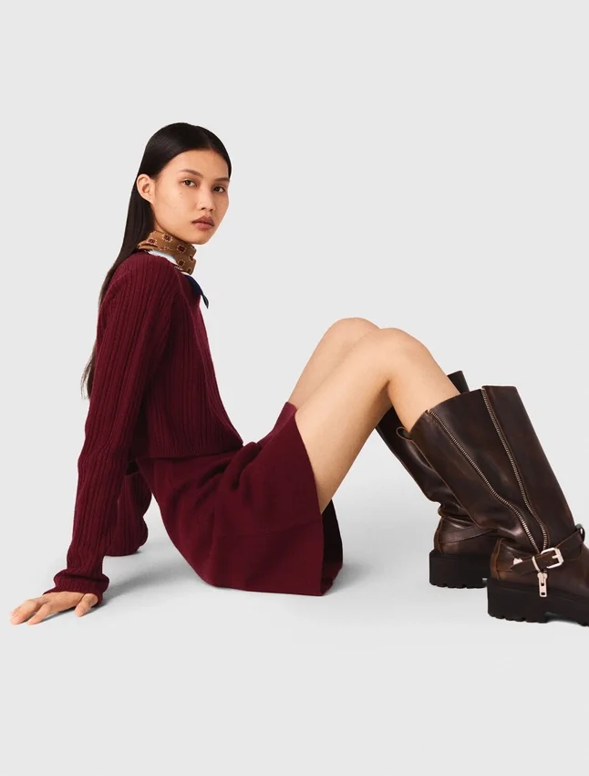 2-in-1 knit mini dress 2-in-1 knit mini dress
