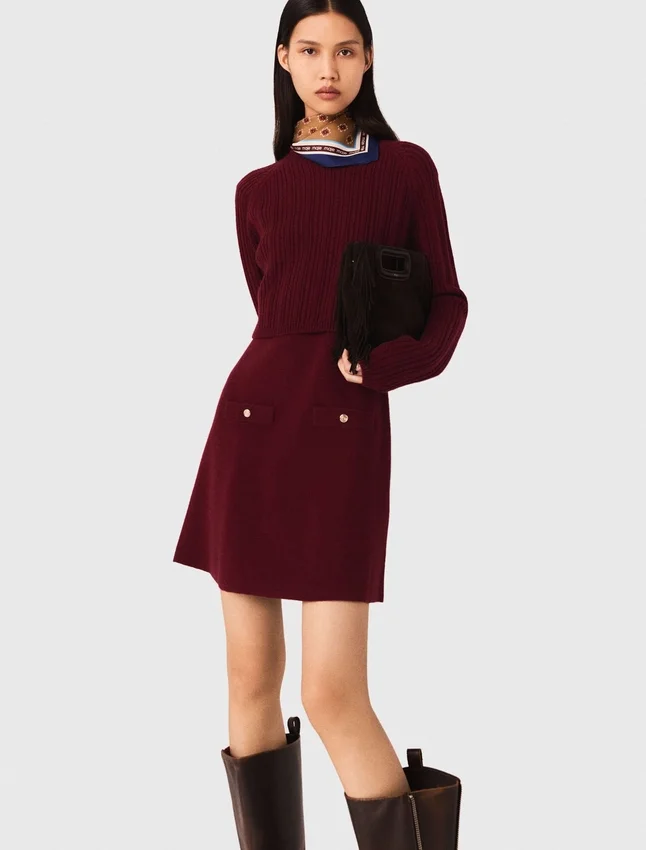 2-in-1 knit mini dress 2-in-1 knit mini dress
