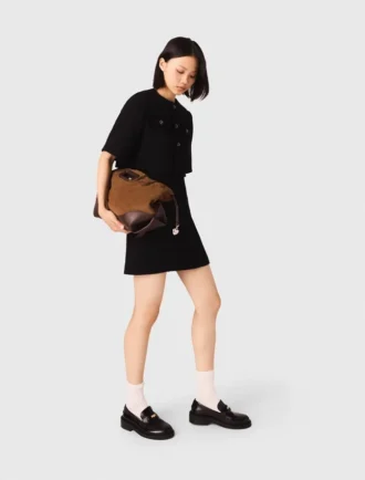 2-in-1 shiny tweed dress