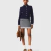 A-line poplin skirt with ruffle