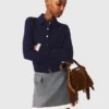 A-line poplin skirt with ruffle