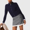 A-line poplin skirt with ruffle