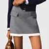 A-line poplin skirt with ruffle