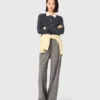 Amour round-neck rib knit cardigan