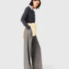 Amour round-neck rib knit cardigan