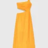 Asymmetrical linen-blend dress Asymmetrical linen-blend dress