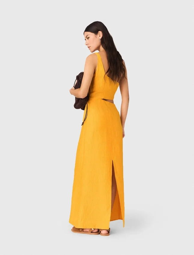 Asymmetrical linen-blend dress Asymmetrical linen-blend dress