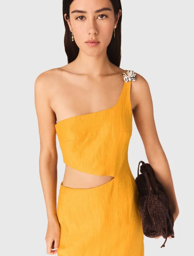 Asymmetrical linen-blend dress Asymmetrical linen-blend dress