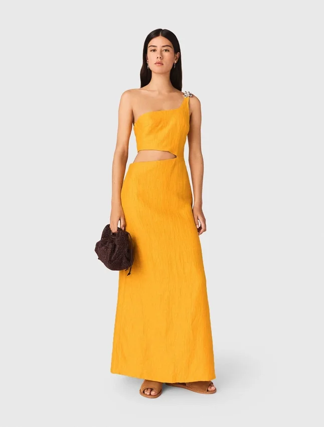 Asymmetrical linen-blend dress Asymmetrical linen-blend dress