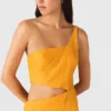 Asymmetrical linen-blend dress Asymmetrical linen-blend dress