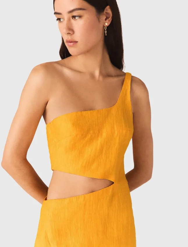 Asymmetrical linen-blend dress Asymmetrical linen-blend dress