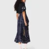 Bandana patterned mixed-material dress