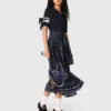 Bandana patterned mixed-material dress