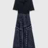 Bandana patterned mixed-material dress