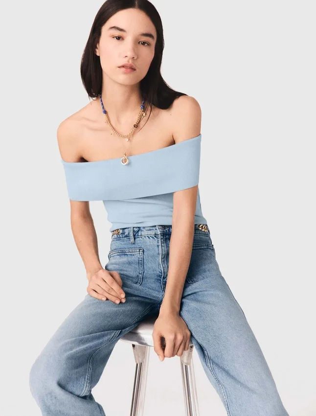 Bardot rib knit top Bardot rib knit top