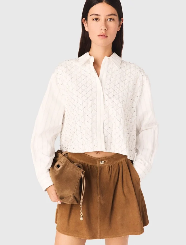 Beaded cropped shirt Beaded cropped shirt