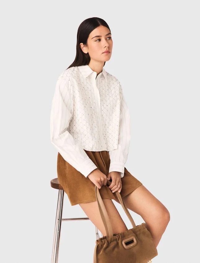 Beaded cropped shirt Beaded cropped shirt