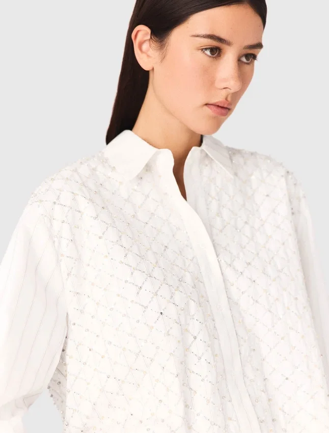Beaded cropped shirt Beaded cropped shirt