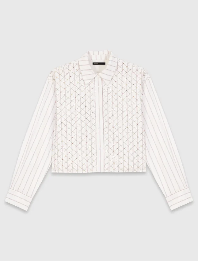 Beaded cropped shirt Beaded cropped shirt