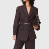 Belted suit jacket