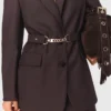 Belted suit jacket