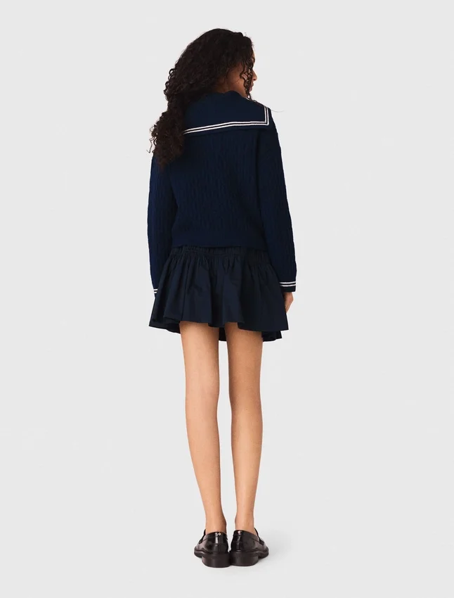 Boat neck cable-knit cardigan Boat neck cable-knit cardigan