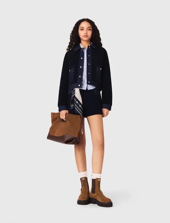 Bouclé and denim jacket Bouclé and denim jacket