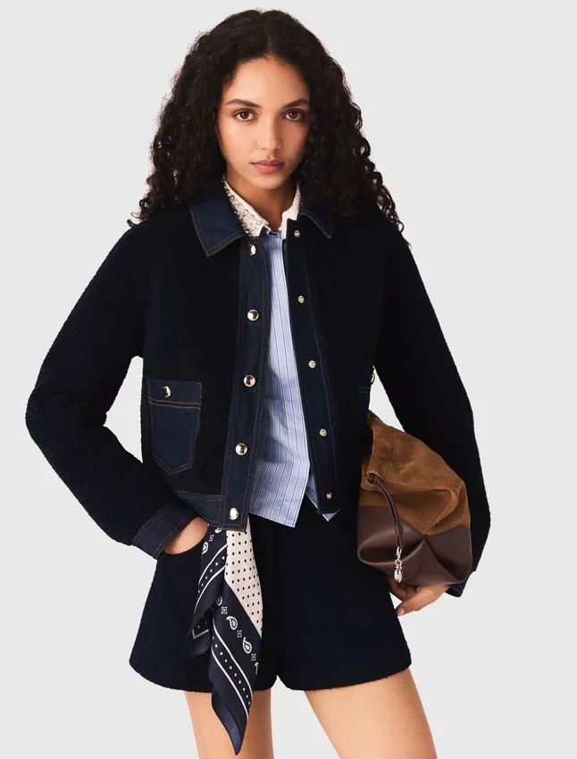 Bouclé and denim jacket Bouclé and denim jacket
