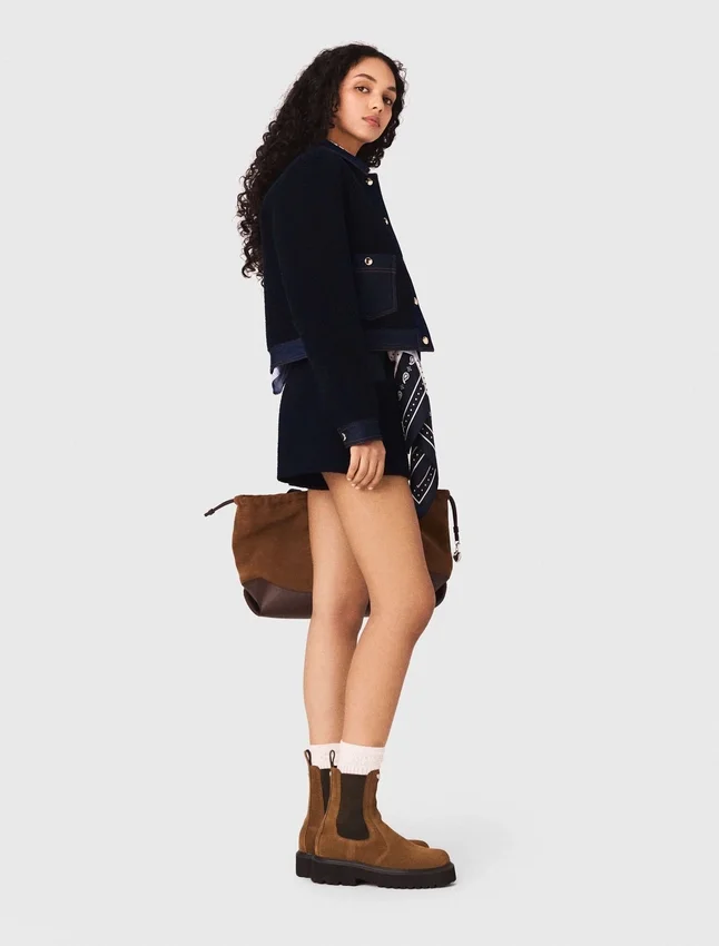 Bouclé and denim jacket Bouclé and denim jacket