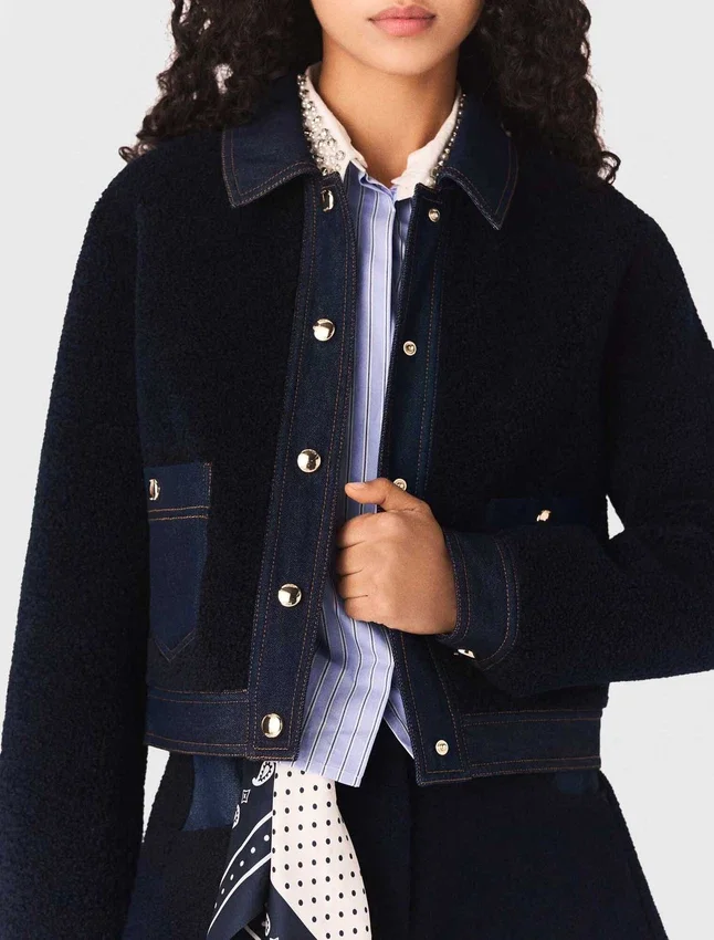 Bouclé and denim jacket Bouclé and denim jacket