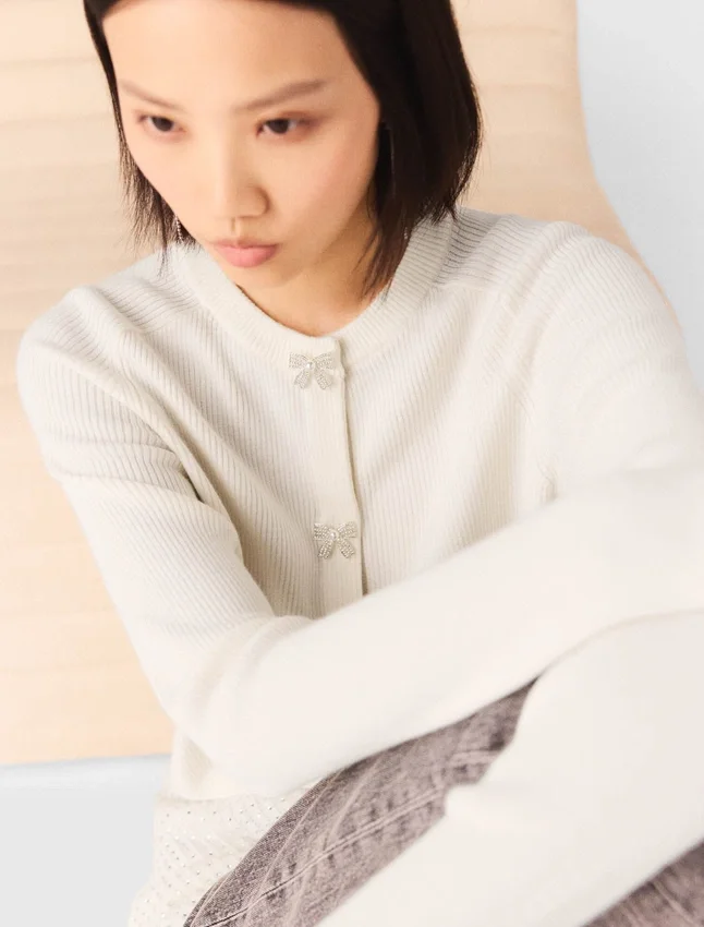 Bow jewellery button cardigan Bow jewellery button cardigan