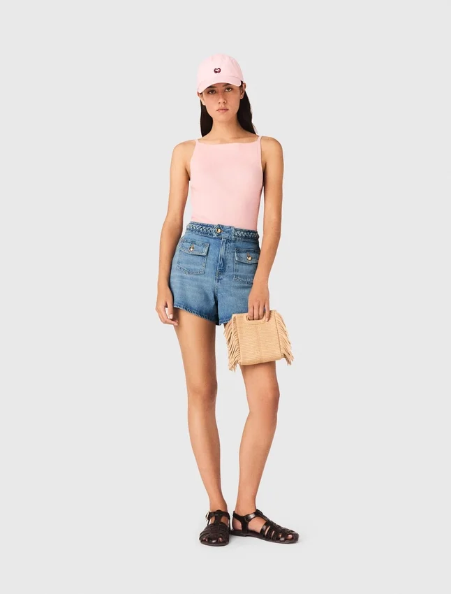 Braided denim shorts Braided denim shorts