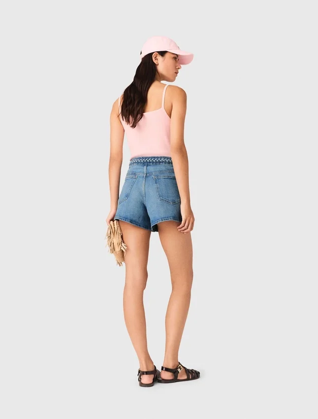 Braided denim shorts Braided denim shorts