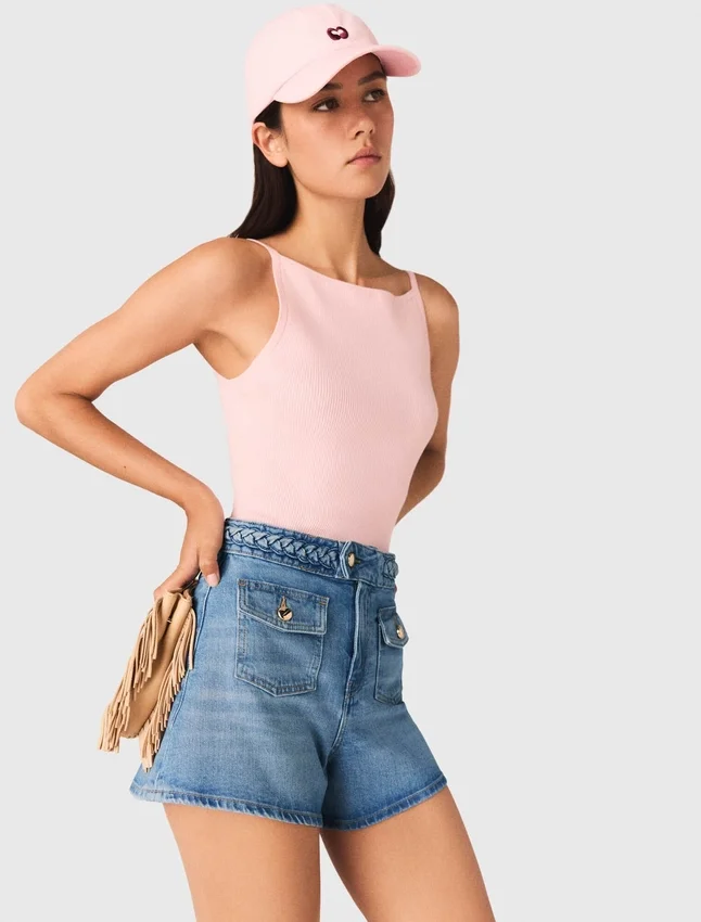 Braided denim shorts Braided denim shorts