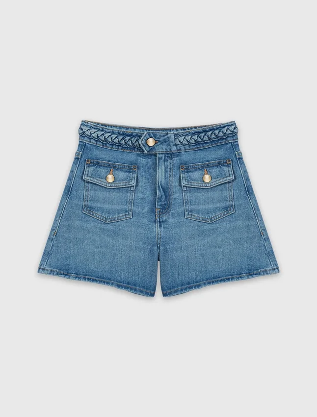 Braided denim shorts Braided denim shorts