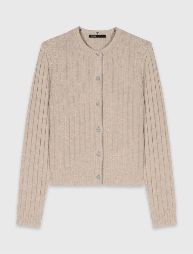 Cardigan with removable pearl collar Cardigan with removable pearl collar
