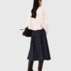 Check skirt with rhinestones