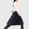 Check skirt with rhinestones