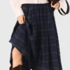 Check skirt with rhinestones