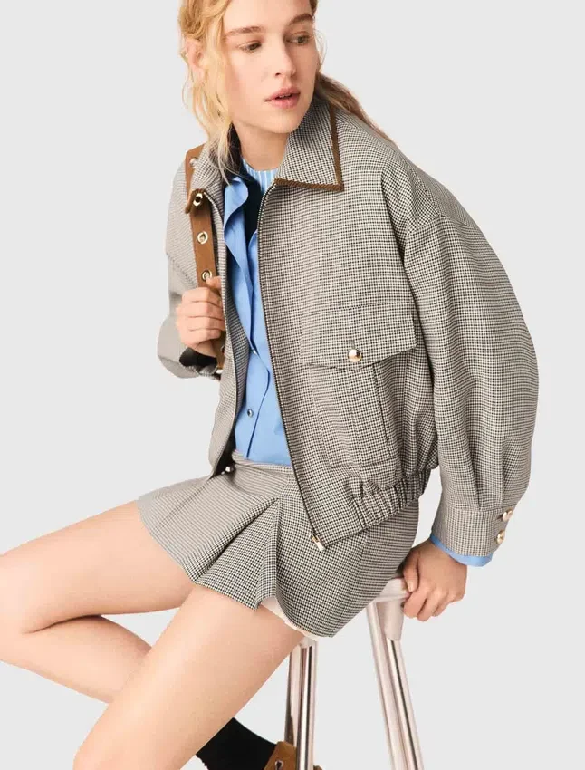 Checked bomber jacket Checked bomber jacket