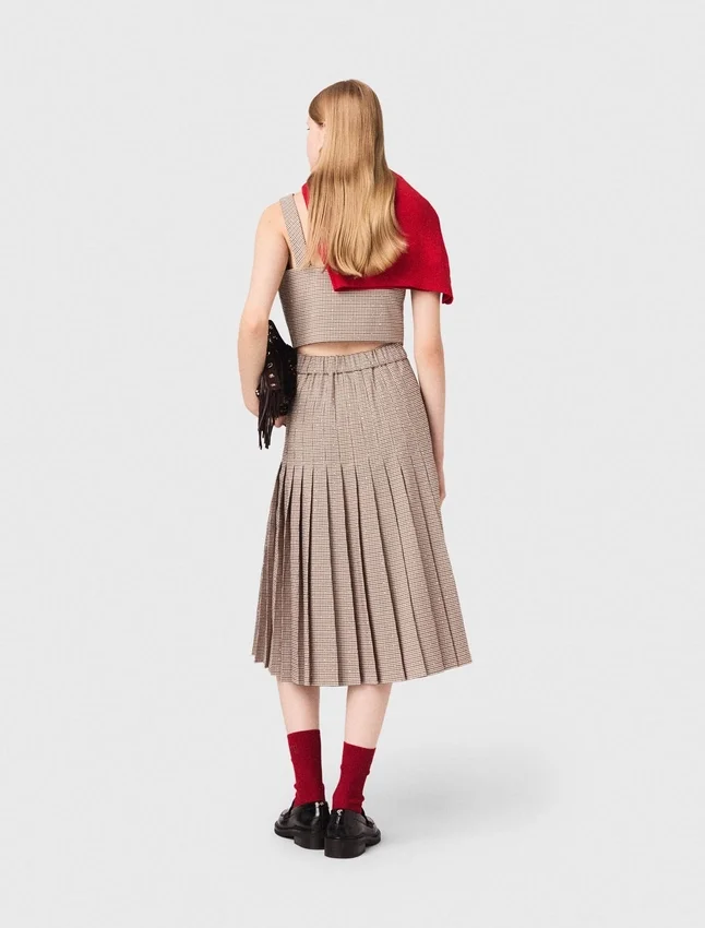 Checked diamanté strappy top Checked diamanté strappy top