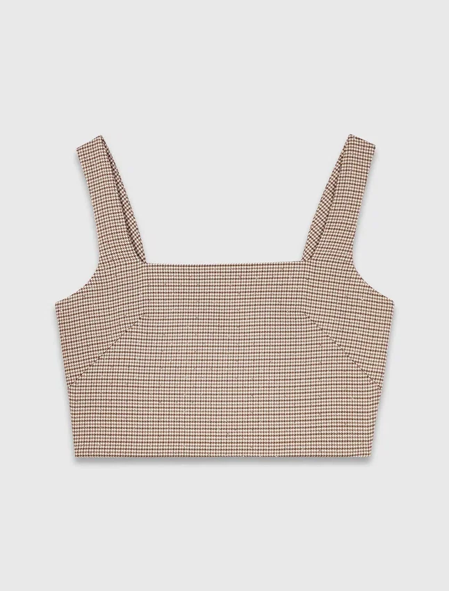 Checked diamanté strappy top Checked diamanté strappy top