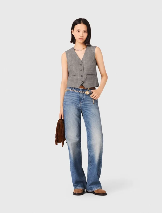 Checked tailored vest Checked tailored vest