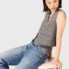 Checked tailored vest Checked tailored vest