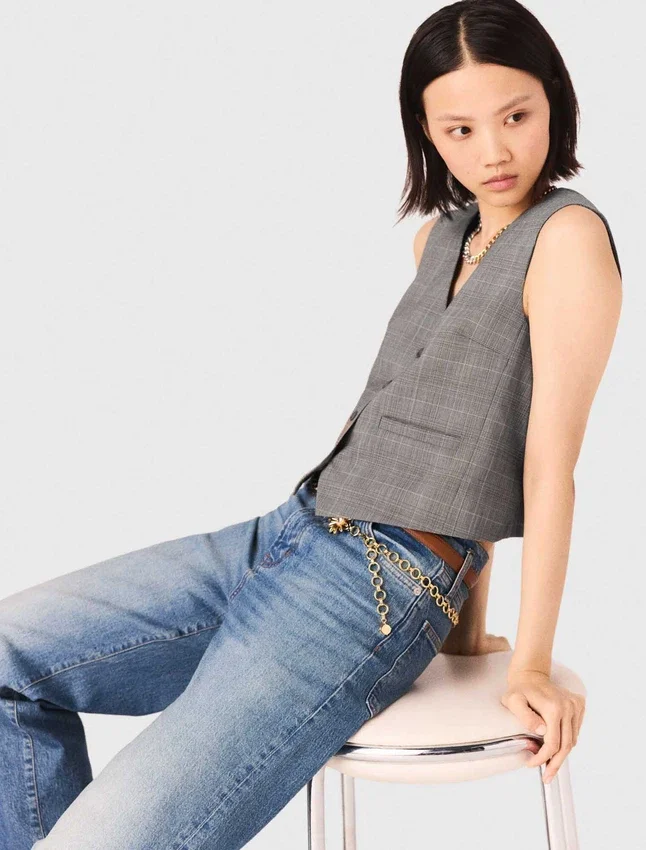 Checked tailored vest Checked tailored vest