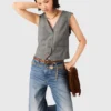 Checked tailored vest Checked tailored vest