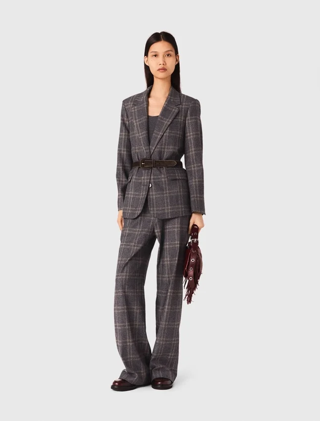 Checkered belted suit jacket Checkered belted suit jacket