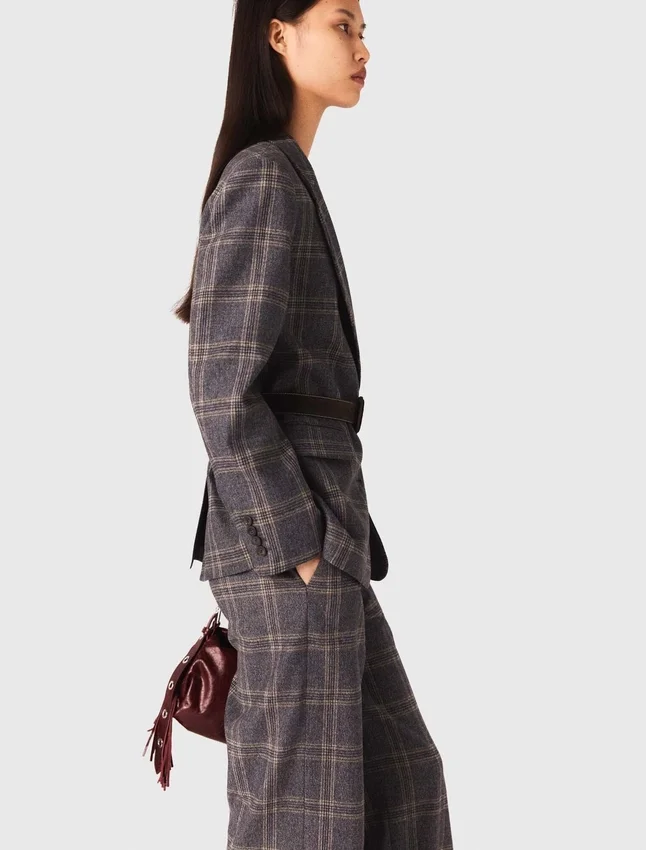 Checkered belted suit jacket Checkered belted suit jacket